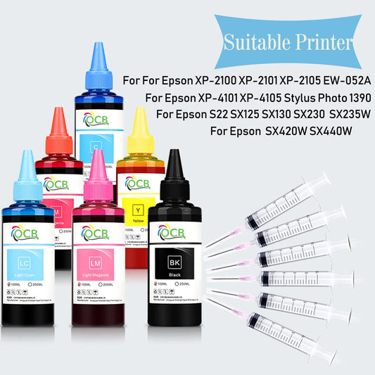 100ML 6 Colors Refill Dye Ink Kit | For Epson Stylus Photo 1390 R260-RX680