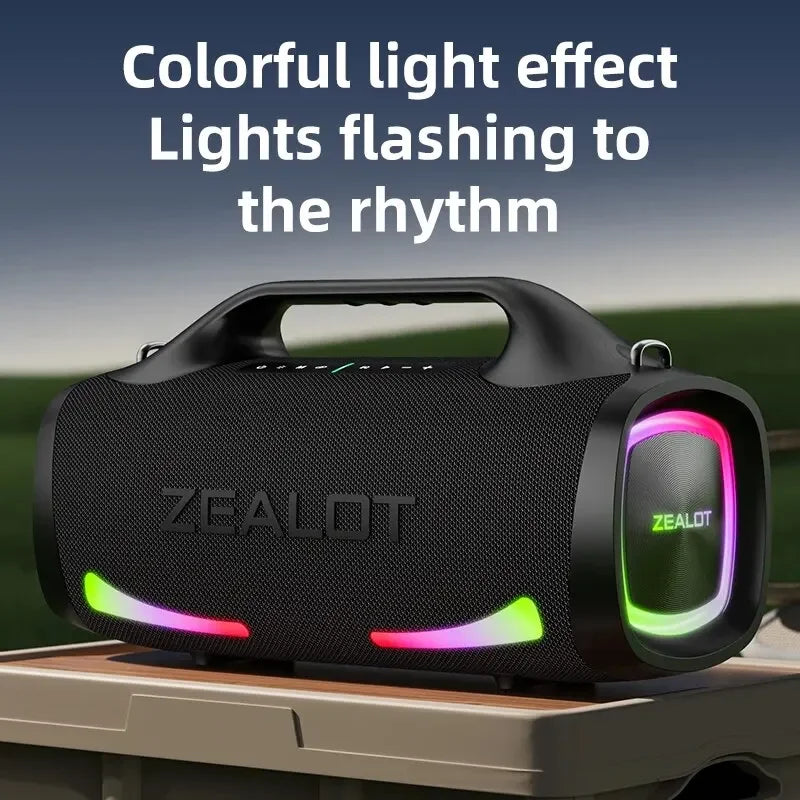 Zealot S79 Portable Party Speaker - Bluetooth 5.2, 24-Hour Playtime with Carry Handle