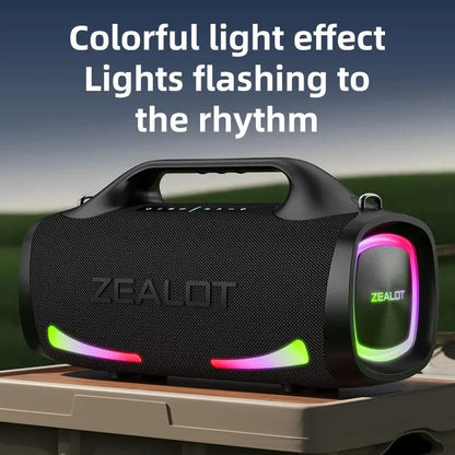 Zealot S79 Portable Party Speaker - Bluetooth 5.2, 24-Hour Playtime with Carry Handle