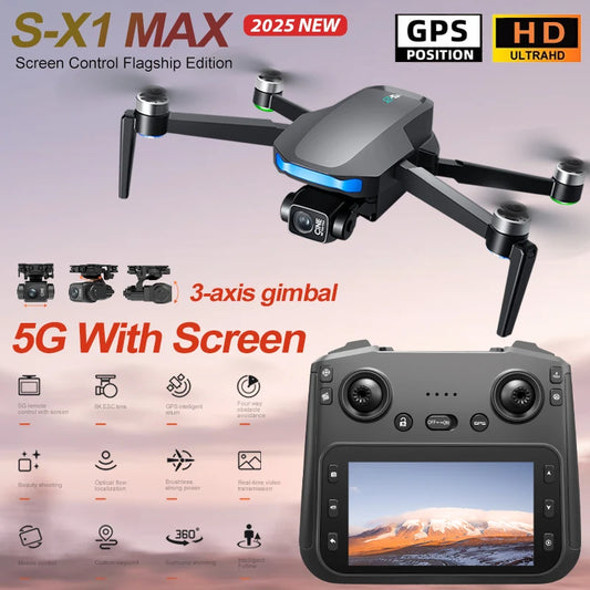 S-X1 MAX Professional GPS Drone - 4K Camera with 3-Axis Gimbal & Brushless Motors