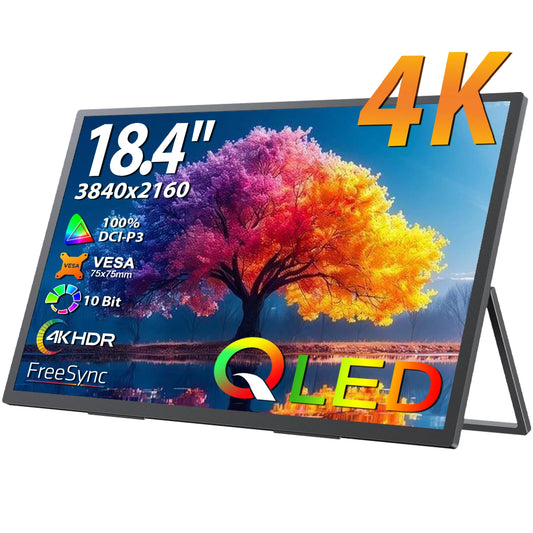 UPERFECT 18.4" 4K QLED Portable Monitor - Ultra-Slim Gaming Display for PS5/PS4/Switch/Laptop/PC/Mac/Xbox