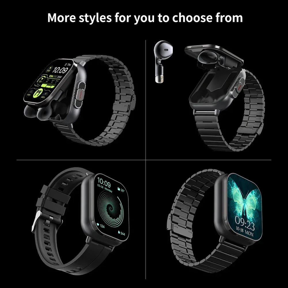 Doogee Smart Watch with TWS Earphones - 2-in-1 Bluetooth Wireless Earbuds & Fitness Tracker with Heart Rate & NFC