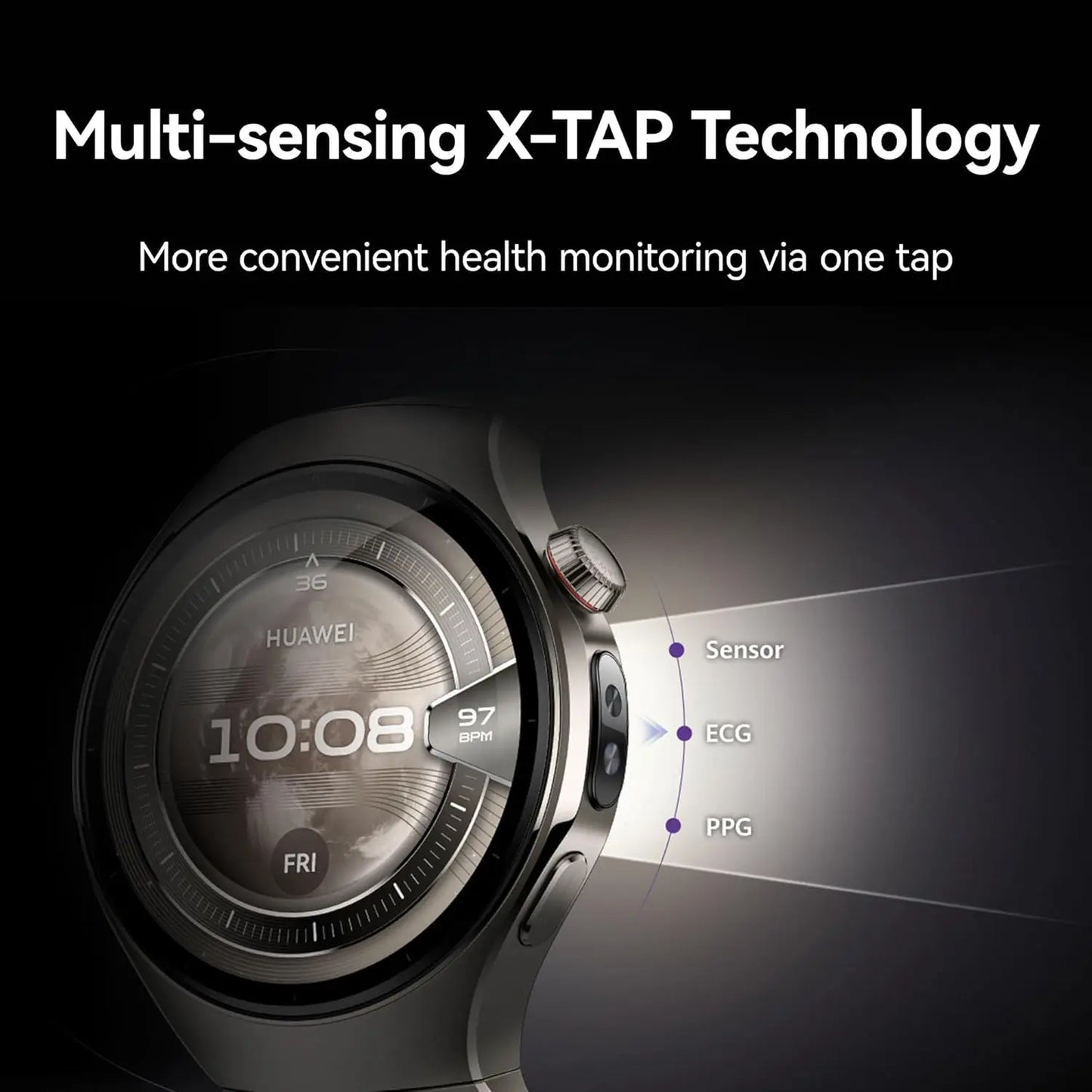 Huawei Watch 5 eSIM Smartwatch - Multi-Sensing Health Monitor with Real-Time Blood Oxygen Tracking