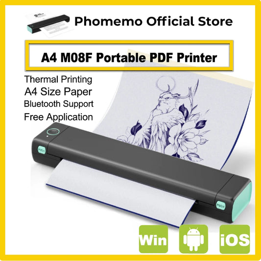 Phomemo M08F Wireless Thermal A4 Printer | Bluetooth Portable Label Maker