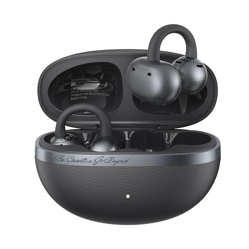 QCY Crossky C50 Open Ear Wireless Earbuds Bluetooth 6.0 Comfort Clip On Sports Earphone 4 Mic AI Clear Call Bass Boost Headphone