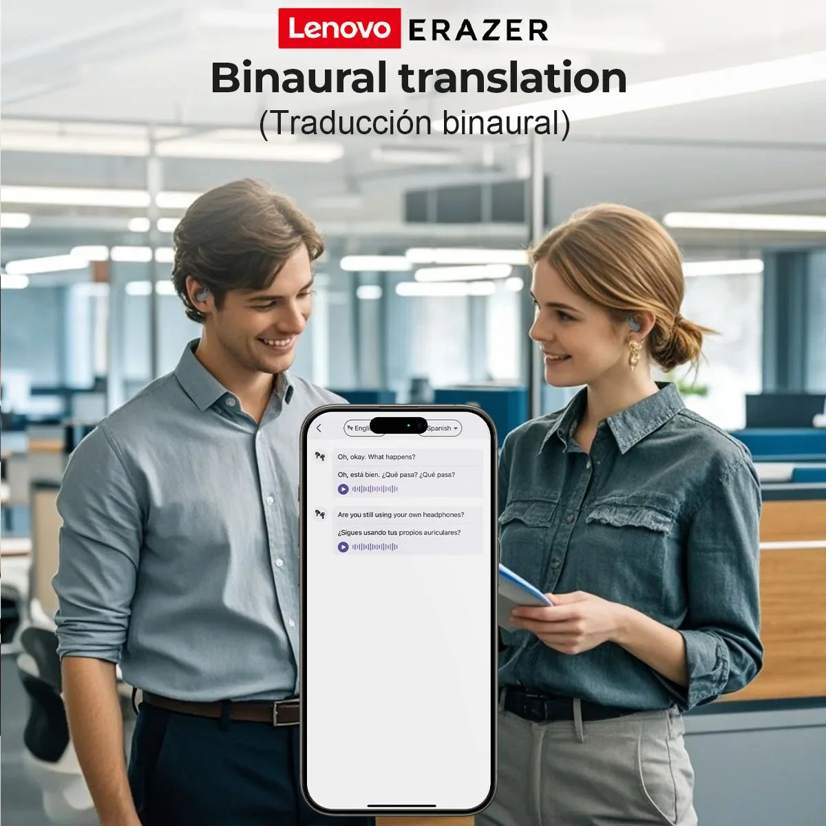 Erazer XP6 AI Bluetooth Earphones - Wireless Sleep & Travel Headset with Translator