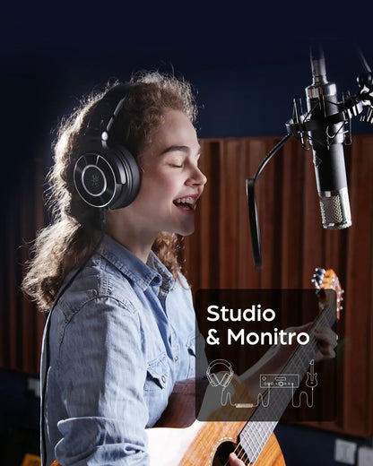 Oneodio Monitor 60 Professional Studio Headphones - Wired HiFi Over-Ear with Hi-Res Audio & Microphone