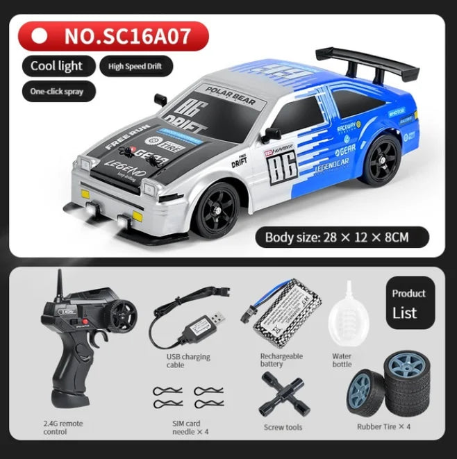 2.4G Drift RC Car 4WD | High Speed with Light and Spray Effects