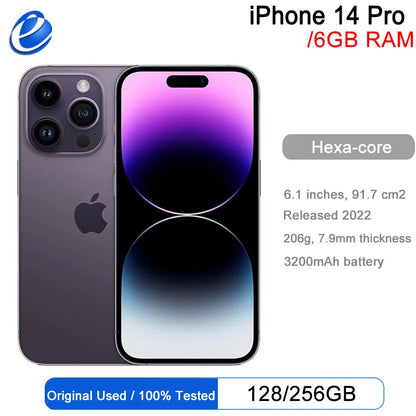 Apple iPhone 14 Pro 128-512GB | 6.1 Inch OLED Face ID NFC 5G 98 Percent New