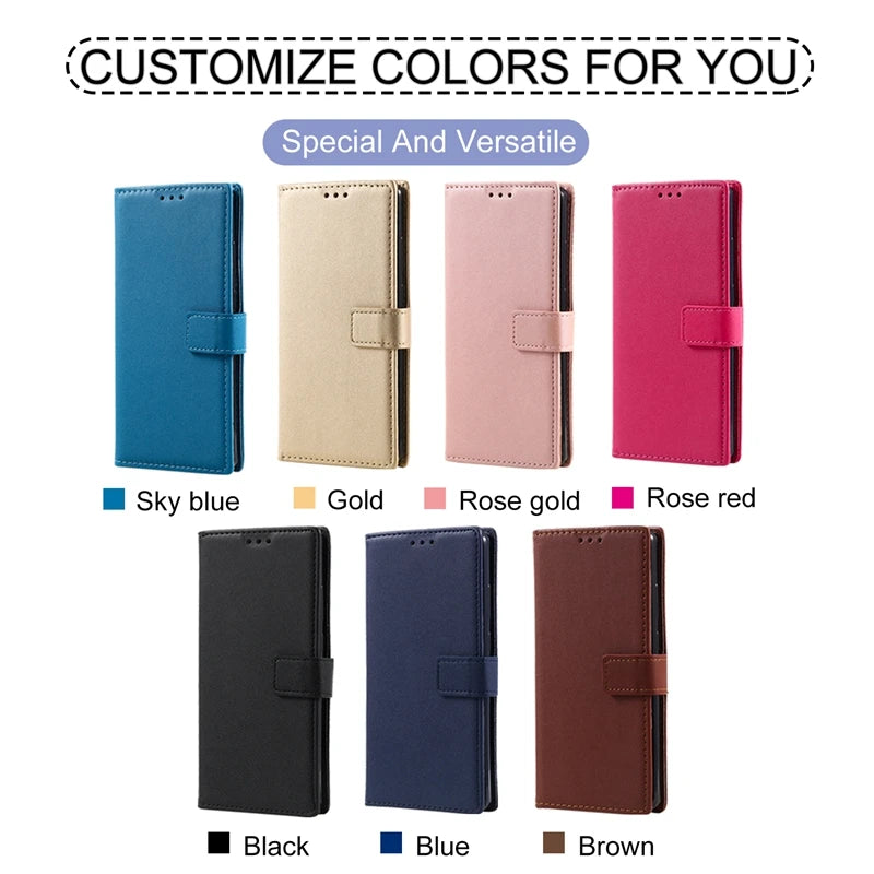 Wallet Solid Flip Leather Cover | iPhone 15 Plus 14 Plus 13 Pro Max