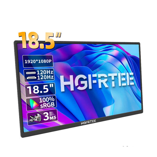 HGFRTEE 18.5 Inch Portable Monitor | 120Hz RGB100 VESA ADS-IPS HDR Screen