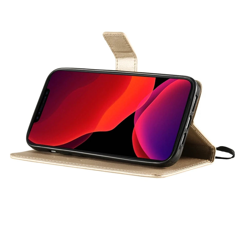 Wallet Solid Flip Leather Cover | iPhone 15 Plus 14 Plus 13 Pro Max