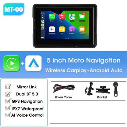5/7 inch Portable Carplay Motorcycle DVR GPS Navigation IPX7 Waterproof LCD Display For Wireless CarPlay Android Auto