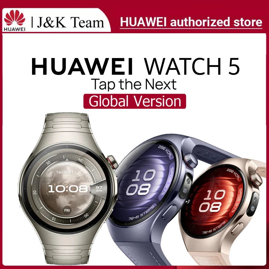 Huawei Watch 5 eSIM Smartwatch - Multi-Sensing Health Monitor with Real-Time Blood Oxygen Tracking