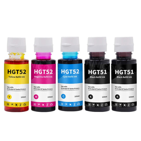 Hinicole GT51 GT52 Dye Ink Bottle | For HP DeskJet GT Tank 310-5820