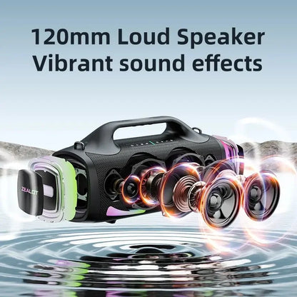 Zealot S79 Portable Party Speaker - Bluetooth 5.2, 24-Hour Playtime with Carry Handle