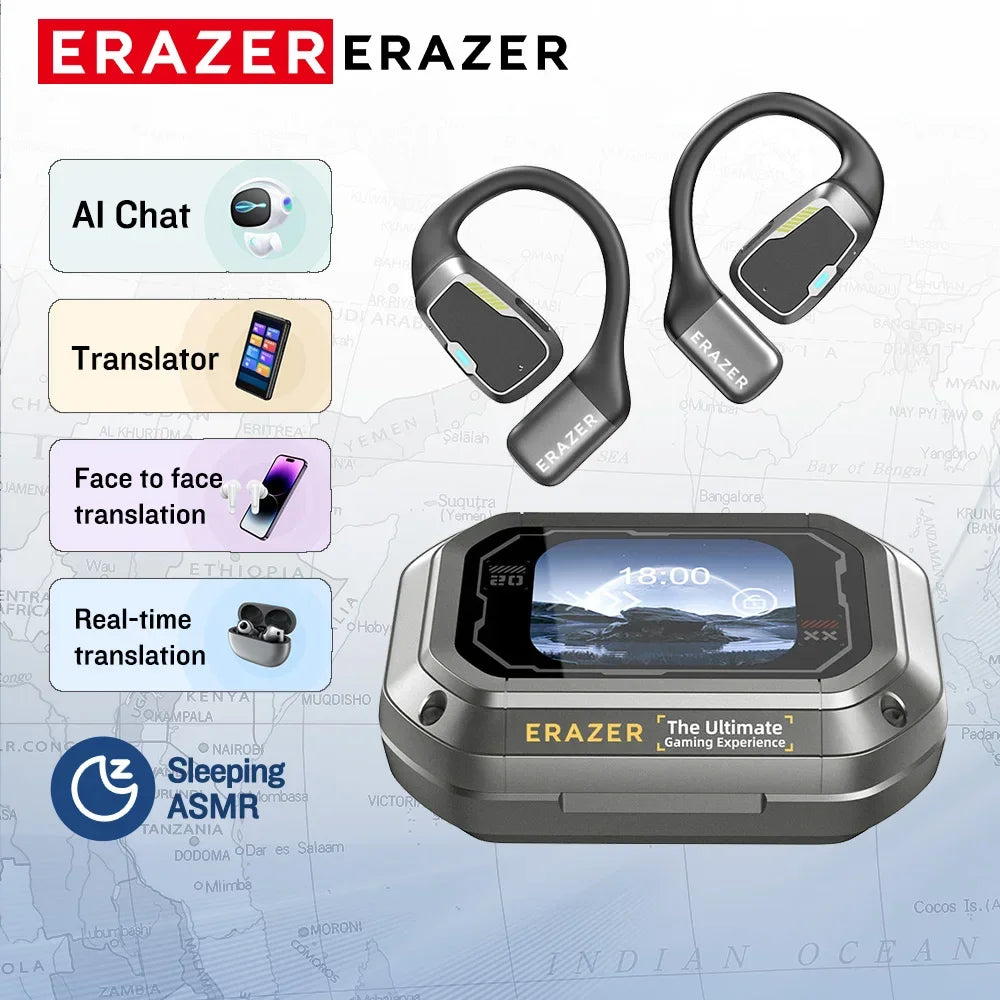 Erazer XP6 AI Bluetooth Earphones - Wireless Sleep & Travel Headset with Translator