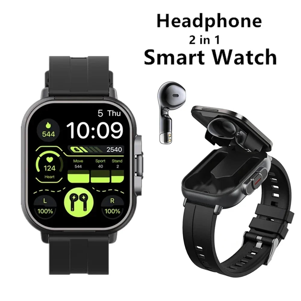 Doogee Smart Watch with TWS Earphones - 2-in-1 Bluetooth Wireless Earbuds & Fitness Tracker with Heart Rate & NFC